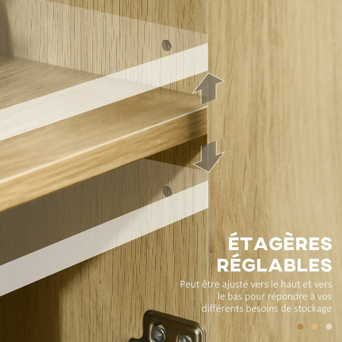 Movany Stria – Meuble TV design bois clair, façades rainurées