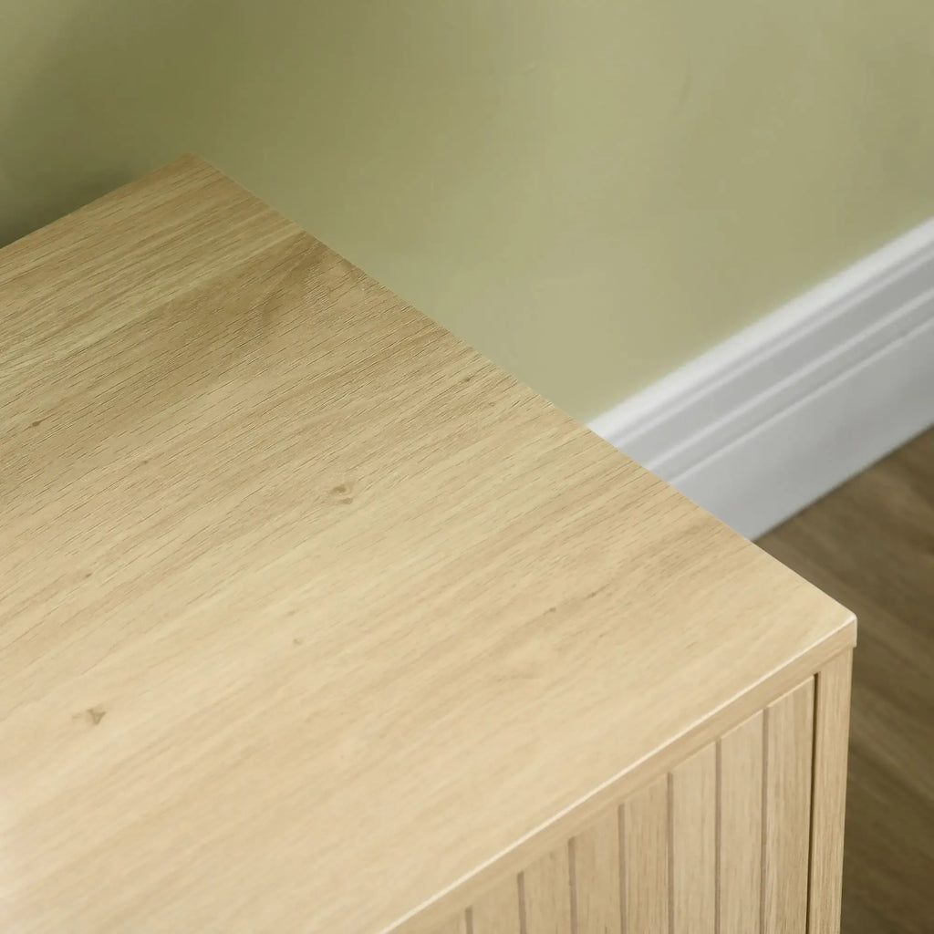 Movany Stria – Meuble TV design bois clair, façades rainurées